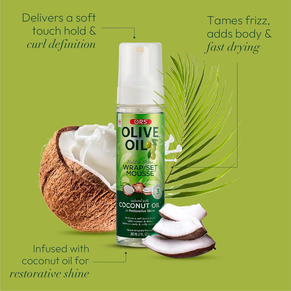 Olive Oil Hold Shine Wrap/Set Mousse