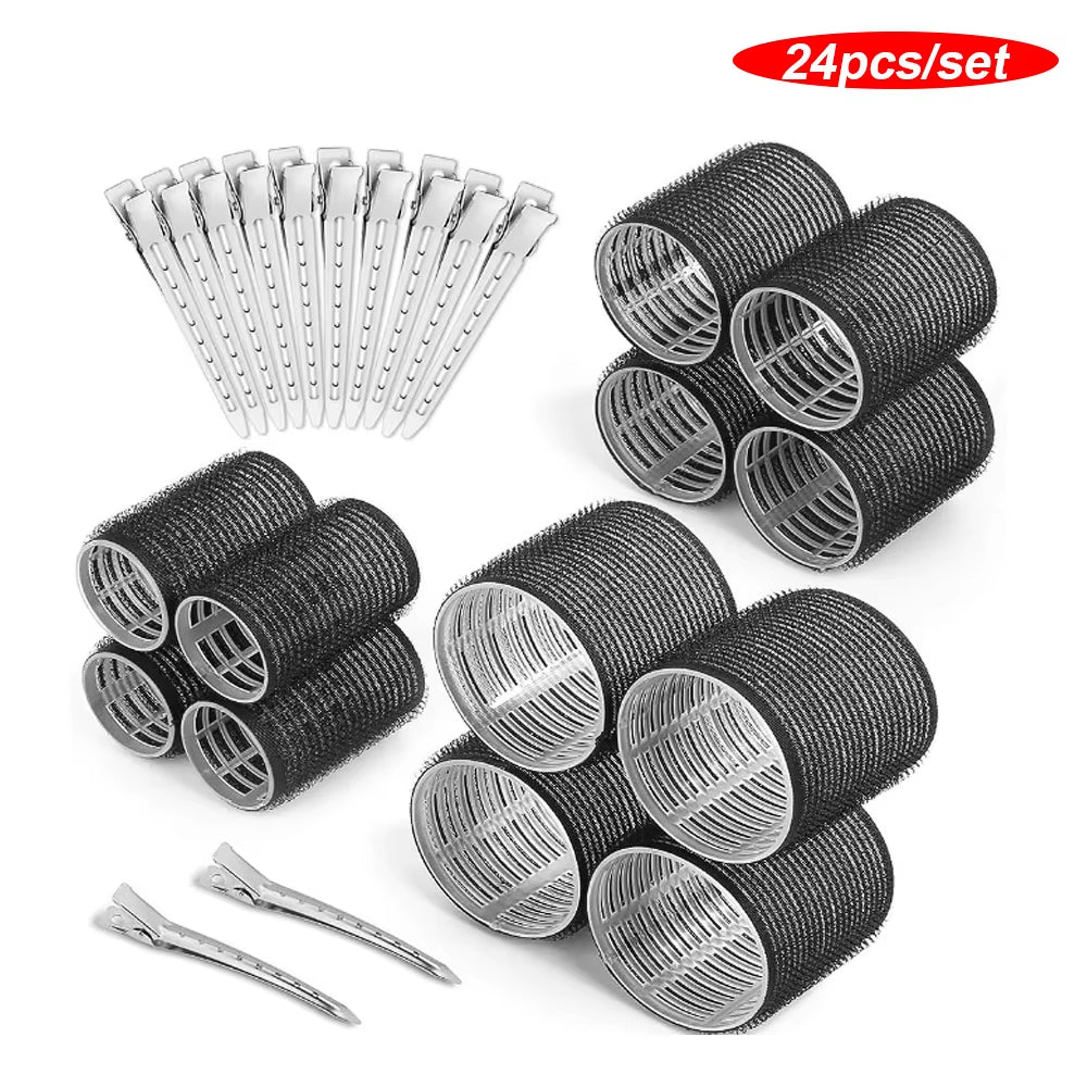 Hair Roller No Harm to Hair Magic Curler Natural Curling No Heat Hair Bangs Volume Self-Adhesive Hook & Loop DIY Styling Tools