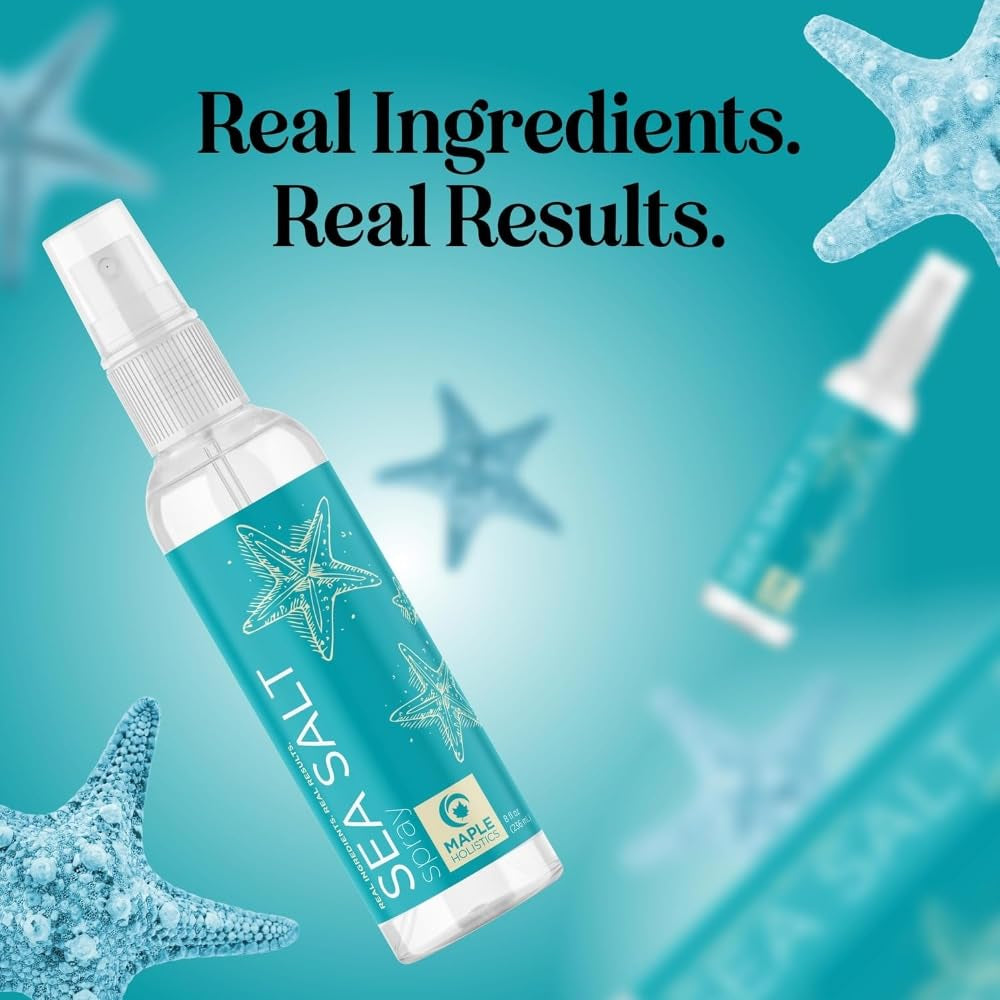 Volumizing Sea Salt Spray for Hair - Texturizing Beach Waves Spray & Hair Mist Curl Activator - Non Sticky Styling Beach Hair Spray for Men and Women with Nourishing Sea Kelp Extract and Argan Oil 8Oz