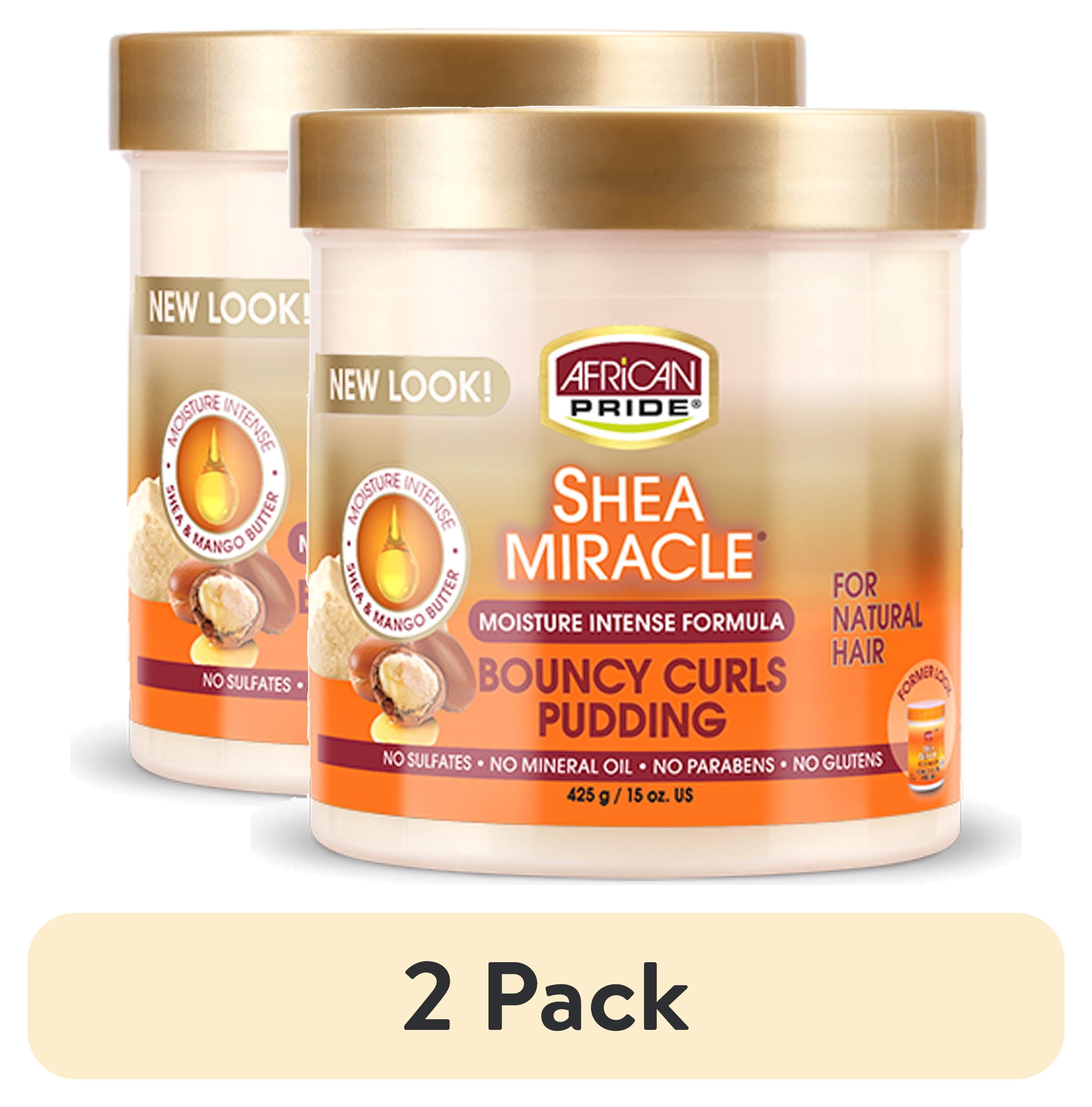 (2 Pack)  Shea Butter Miracle Bouncy Curls Pudding 15 Oz. Jar, Curly Hair, Moisturizing