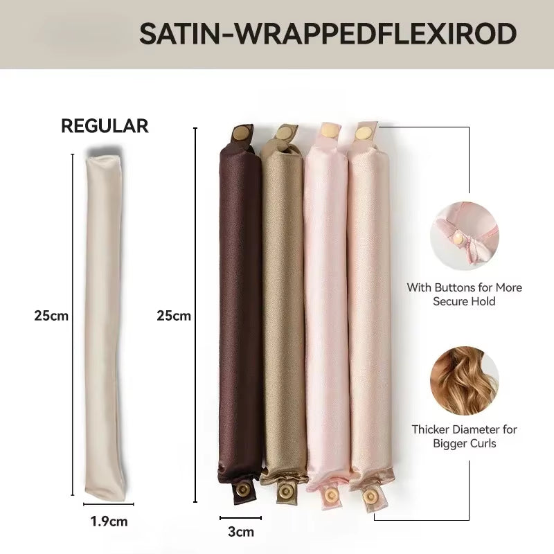 Heatless Curling Rod Headband Satin Hair Curler No Heat Hair Rollers Lazy Curls Soft Curlers Sleeping Flexi Rods Styling Tools