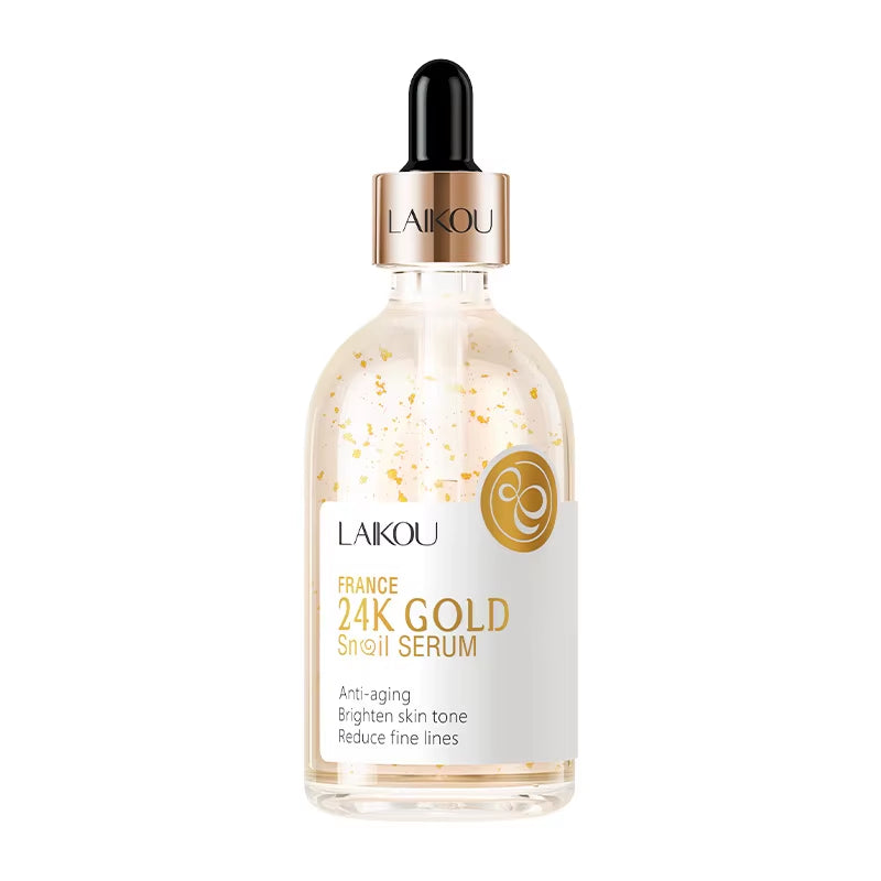 100Ml 24K Gold Snail Serum Brightening Skin Tone Hyaluronic Acid Moisturizing Essence anti Wrinkle Whiten Gold Skin Care