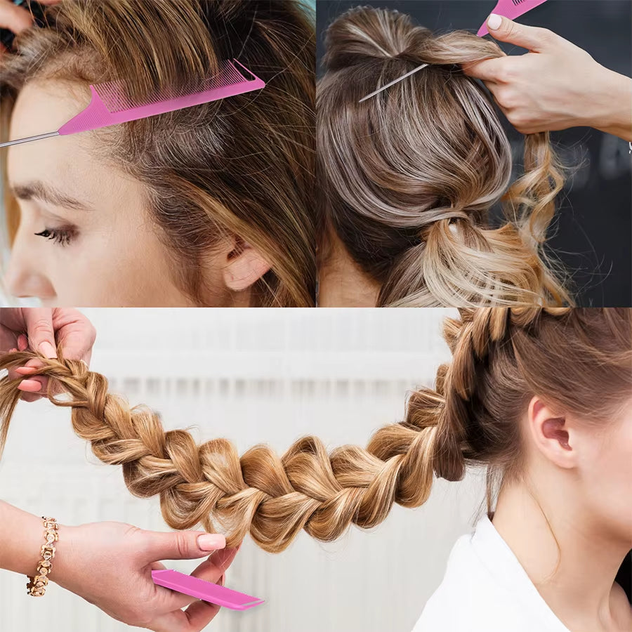 Pointed Tail Combs Rat Tail Comb for Separation Hair Braiding and Combing Professional Barber Shop Cutting Hair Styling Products