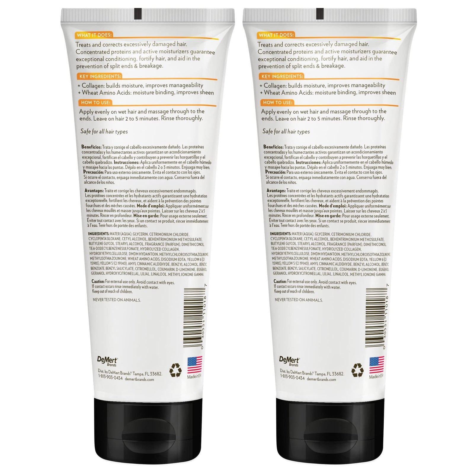 Conditioner Protein Hair Mask 8 Ounce Pack of 2 for Damaged Hair Treatment