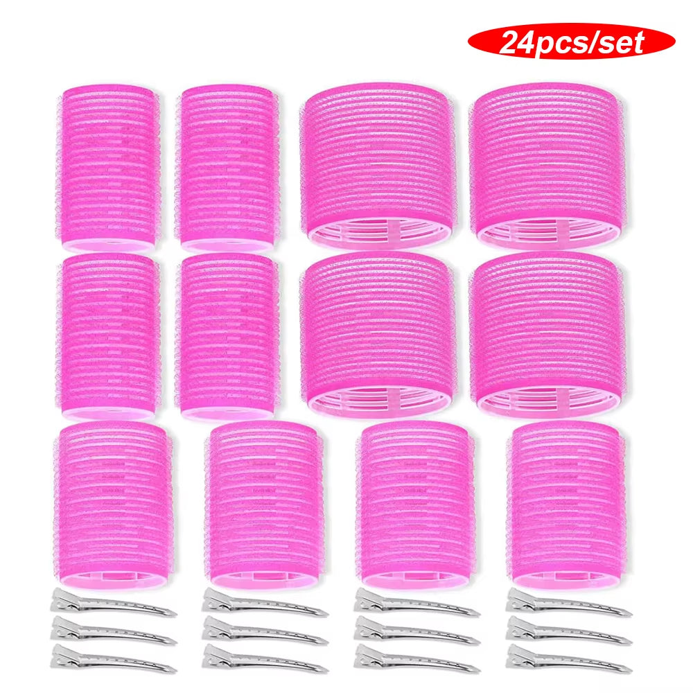 Hair Roller No Harm to Hair Magic Curler Natural Curling No Heat Hair Bangs Volume Self-Adhesive Hook & Loop DIY Styling Tools