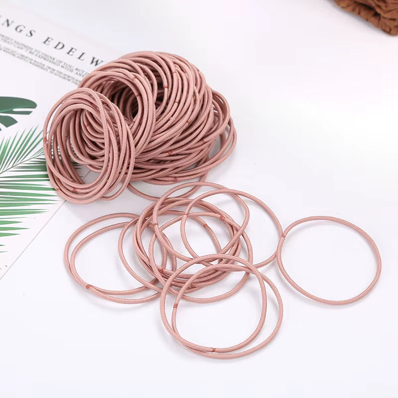 100/200Pcs Colorful Elastic Hair Band Rope Scrunchie Set Headband Leagues Tie Colet for Women Girl Hairstyle Fashion Accessories