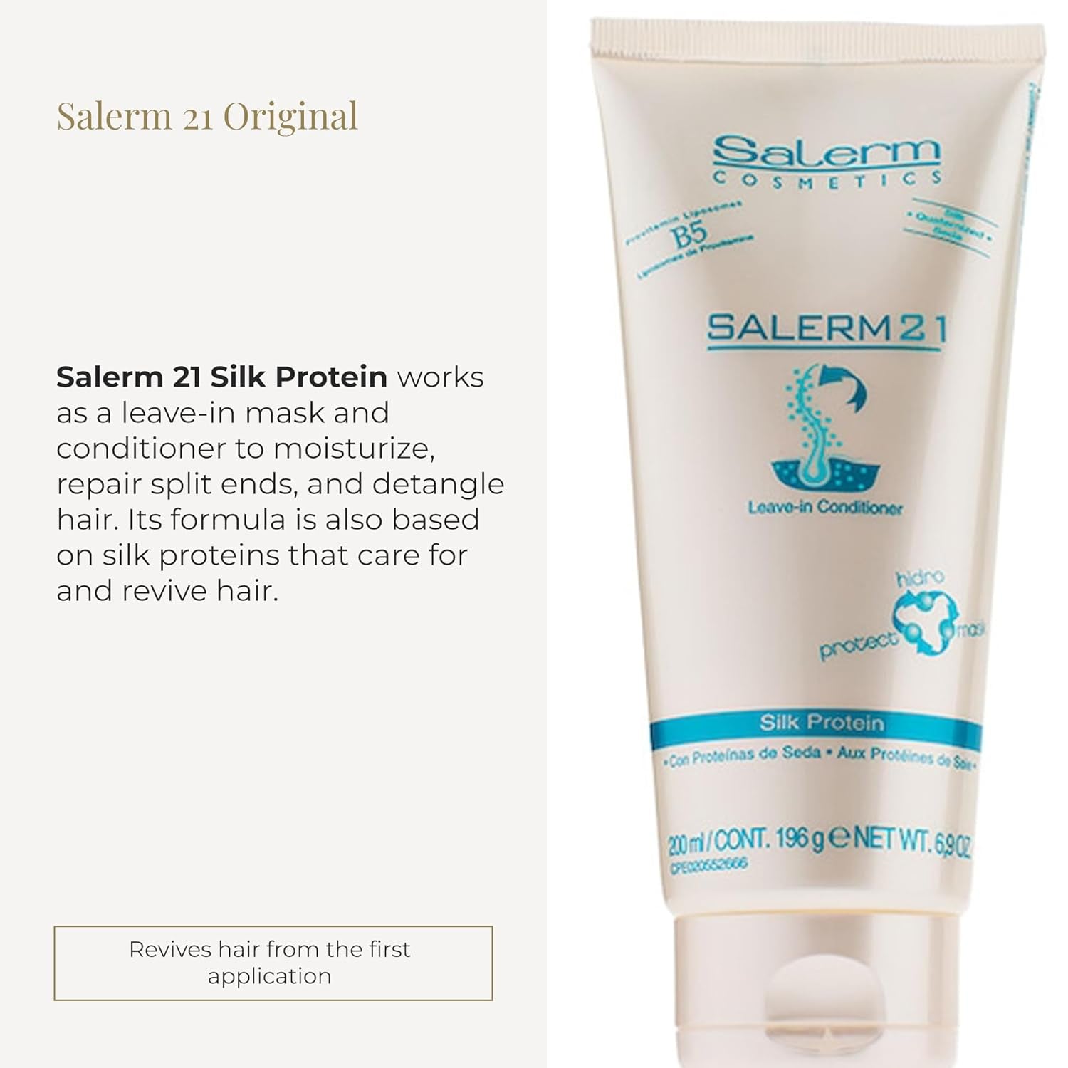 - Instant Hair Conditioner 21 Silk Protein - 200 Ml - Leave-In or Rinse-Out Conditioner - with Silk Proteins - Heat Protector and Hydrating