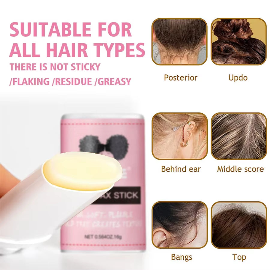 GOIPLE Edge Control Wax Set Edge Gel for Long Lasting Hold All Baby Hairs Pomade for Tame Flyaways Hair Elastic Band Comb 4Pcs