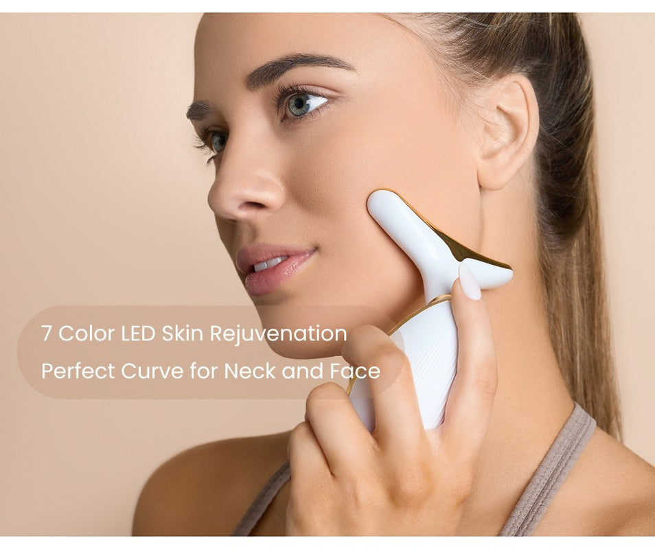 Red Light Therapy for Face and Neck, Facial Massager Sculpting Tool with 7 Color