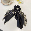 New Women Bow Hair Ropechiffon Floral Print Sweet Elastic Hair Band Ponytail Holder Gum for Hair Ties Hair Accessories