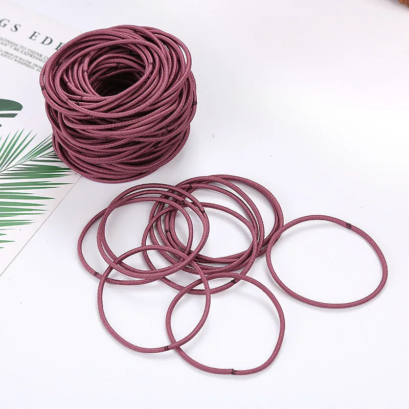 100/200Pcs Colorful Elastic Hair Band Rope Scrunchie Set Headband Leagues Tie Colet for Women Girl Hairstyle Fashion Accessories