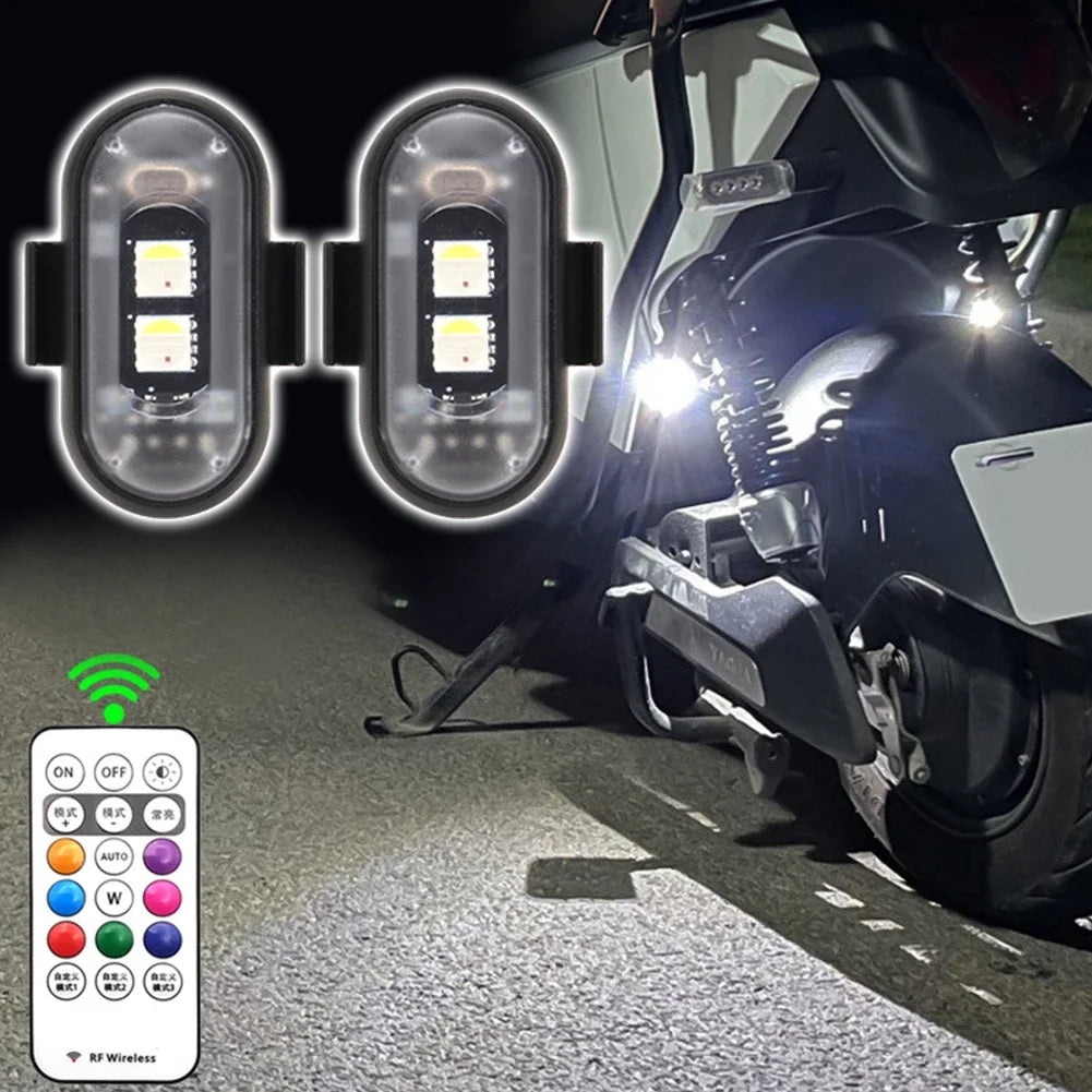 RGB Led Aircraft Strobe Lights Motorcycle Lights LED Flash Position Wireless Light Aircraft Airplane Helicopter Warning Lights