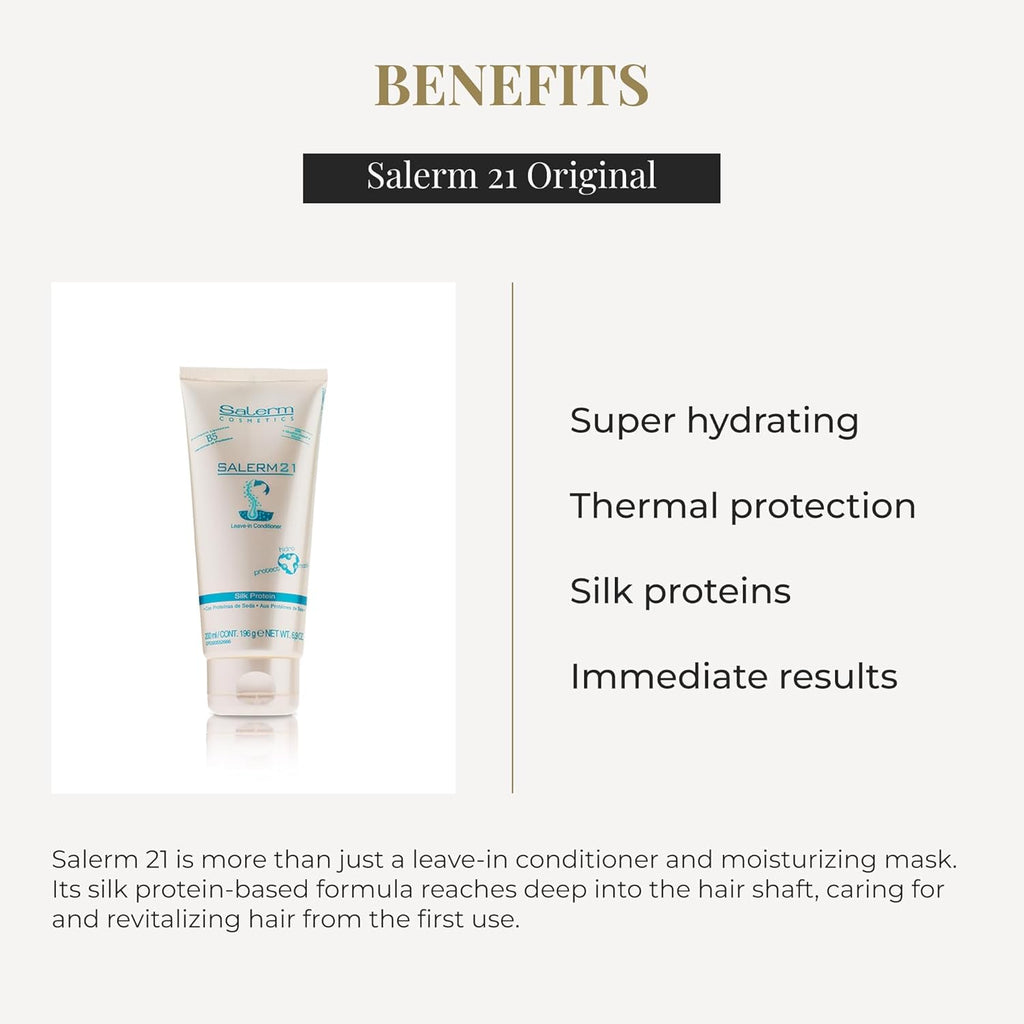 - Instant Hair Conditioner 21 Silk Protein - 200 Ml - Leave-In or Rinse-Out Conditioner - with Silk Proteins - Heat Protector and Hydrating