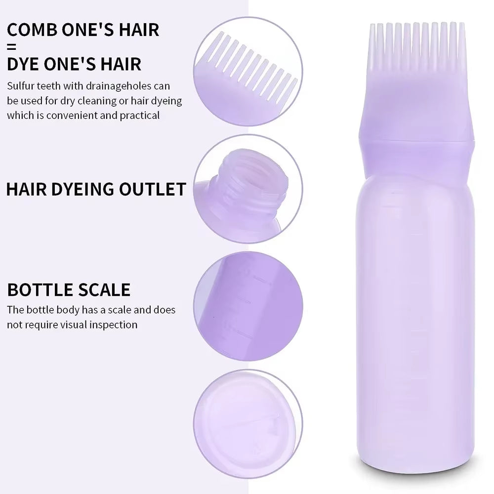 160Ml Hair Root Comb Applicator Bottle Dispensing Hair Dye Applicator Comb Brush Salon Hair Coloring Hairdressing Styling Tools