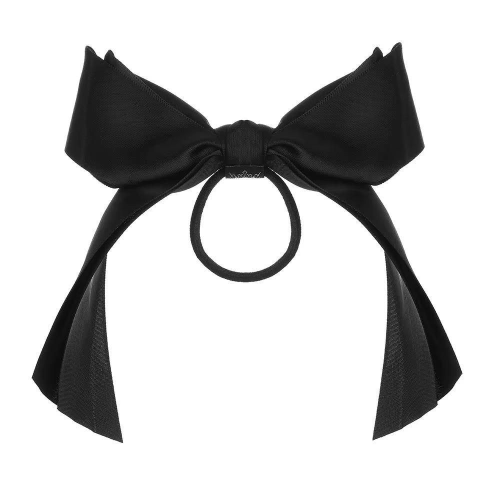 Korean Bowknot Hair Tie Scrunchies for Women Fashion Long Ribbon Elastic Hair Bands Bow Ponytail Ties Hair Accessories