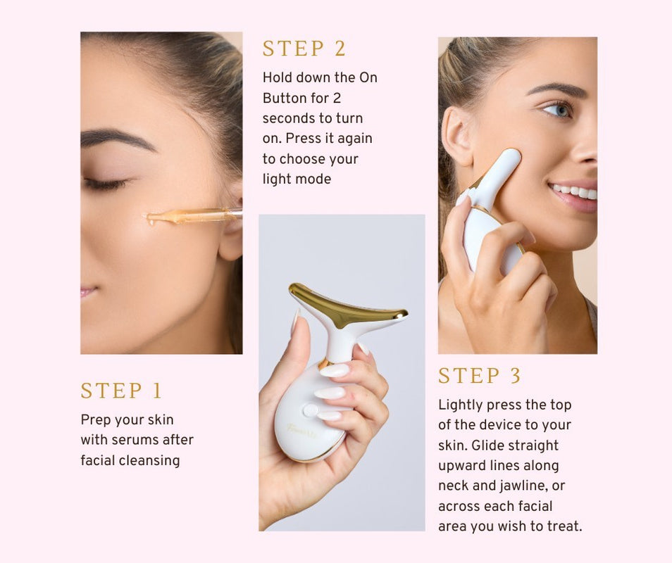 Red Light Therapy for Face and Neck, Facial Massager Sculpting Tool with 7 Color