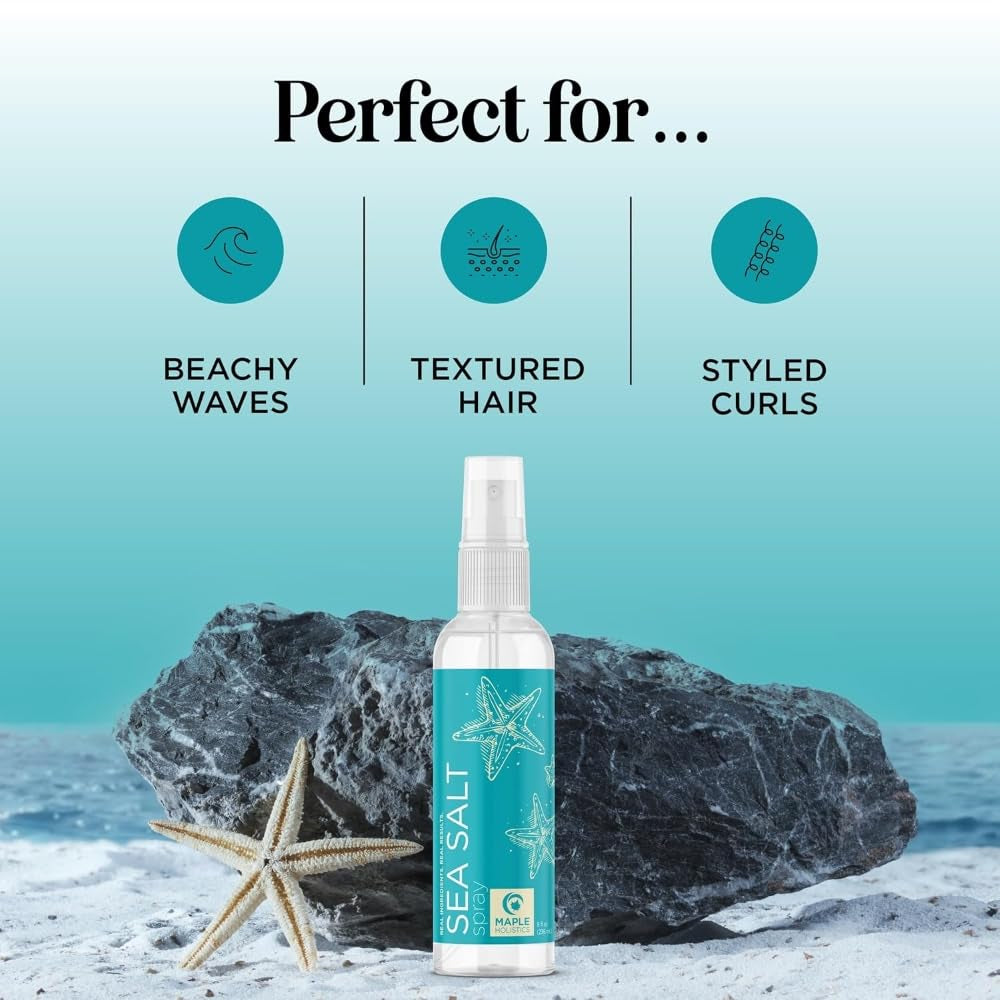 Volumizing Sea Salt Spray for Hair - Texturizing Beach Waves Spray & Hair Mist Curl Activator - Non Sticky Styling Beach Hair Spray for Men and Women with Nourishing Sea Kelp Extract and Argan Oil 8Oz