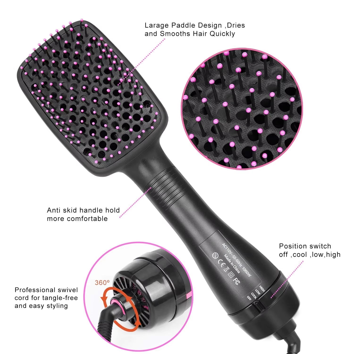 Hot Air Blow Dryer Brush Professional Straightener Comb Electric Blow Dryer for Styling and Drying Blow Dryer Hair Dryer