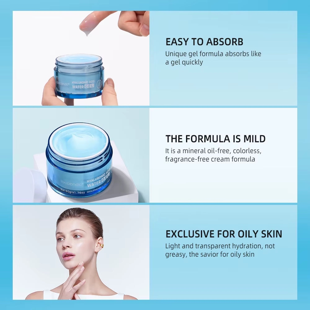 Hydro Boost Face Moisturizer with Hyaluronic Acid for Dry Skin Oil-Free and Non-Comedogenic Water Gel Face Lotion