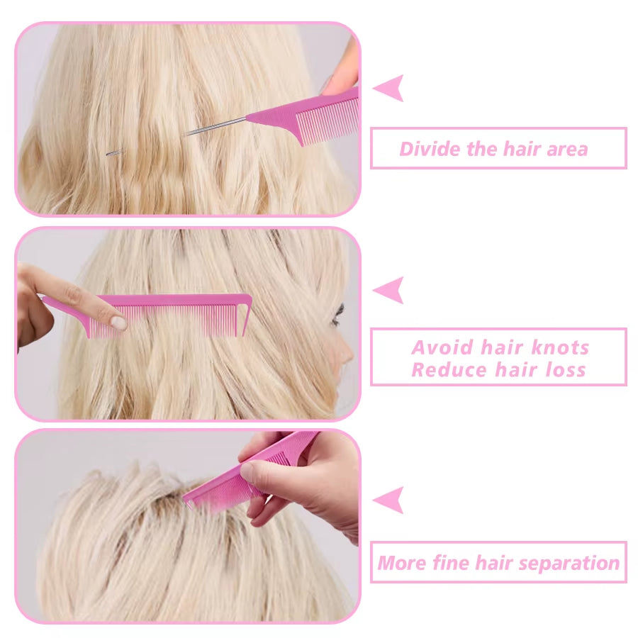 Pointed Tail Combs Rat Tail Comb for Separation Hair Braiding and Combing Professional Barber Shop Cutting Hair Styling Products