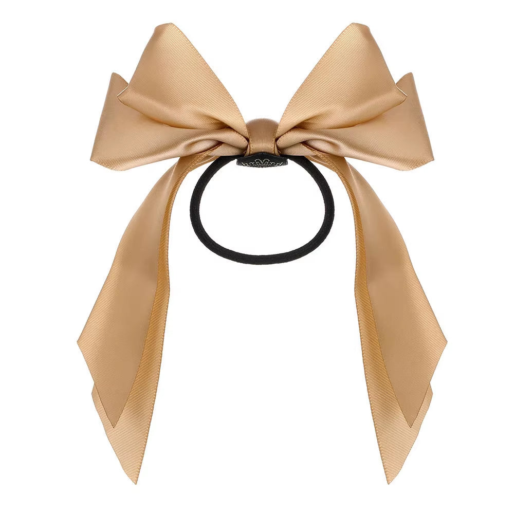 Korean Bowknot Hair Tie Scrunchies for Women Fashion Long Ribbon Elastic Hair Bands Bow Ponytail Ties Hair Accessories
