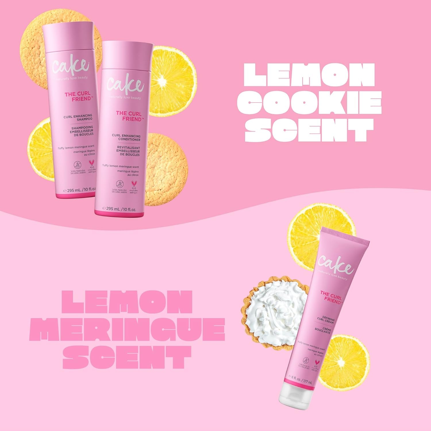 Curl Friend Curl Defining Shampoo, Conditioner & Cream Set - Avocado & Argan Oil Curly Hair Products - Anti-Frizz, Cruelty Free & Vegan Gift Set
