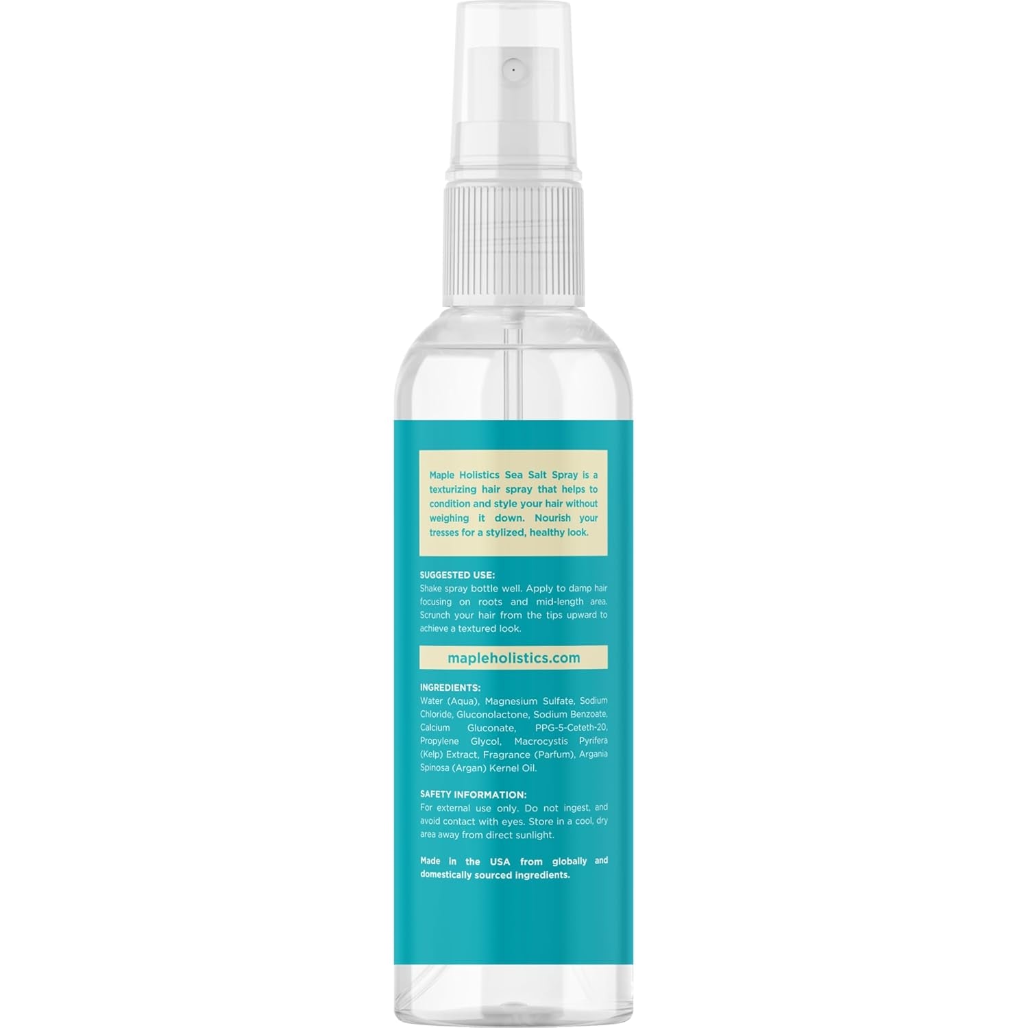 Volumizing Sea Salt Spray for Hair - Texturizing Beach Waves Spray & Hair Mist Curl Activator - Non Sticky Styling Beach Hair Spray for Men and Women with Nourishing Sea Kelp Extract and Argan Oil 8Oz