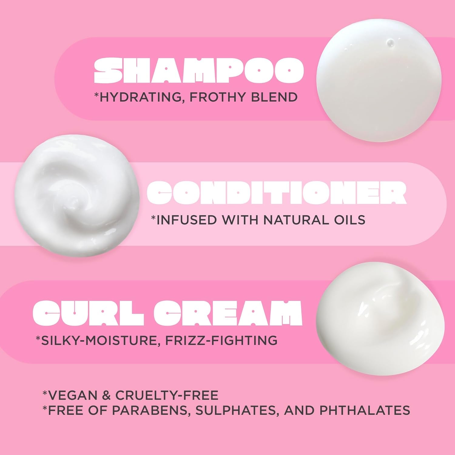 Curl Friend Curl Defining Shampoo, Conditioner & Cream Set - Avocado & Argan Oil Curly Hair Products - Anti-Frizz, Cruelty Free & Vegan Gift Set