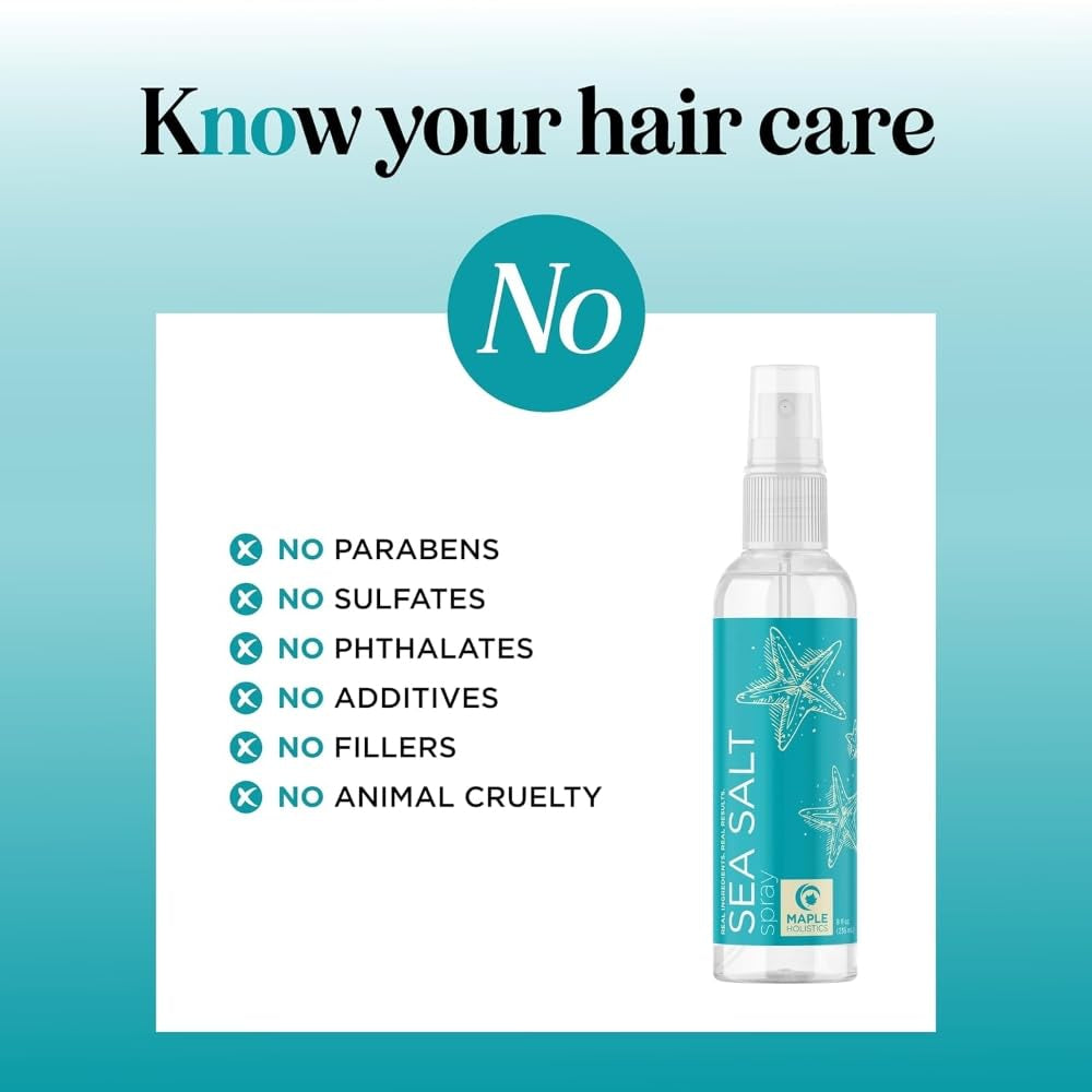Volumizing Sea Salt Spray for Hair - Texturizing Beach Waves Spray & Hair Mist Curl Activator - Non Sticky Styling Beach Hair Spray for Men and Women with Nourishing Sea Kelp Extract and Argan Oil 8Oz