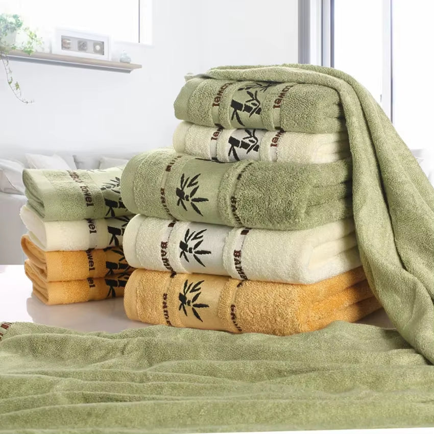 Bamboo Fiber Towels Set Home Bath Towels for Adults Face Towel Thick Absorbent Luxury Bathroom Towels Toalha De Praia