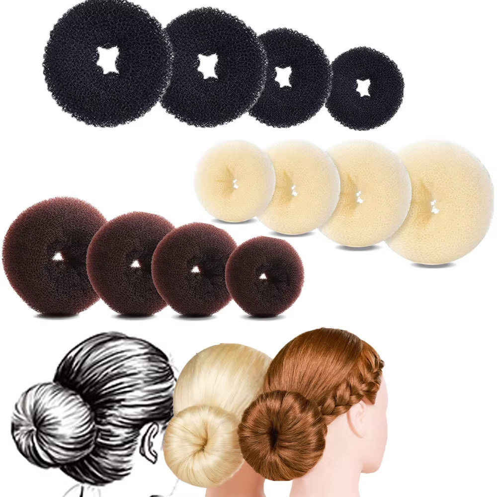 3Pcs Hair Bun Donut Magic Foam Products Hairstyle Lazy Hair Accessories for Girls Women Lady Easy Big Ring Hair Styling Tools