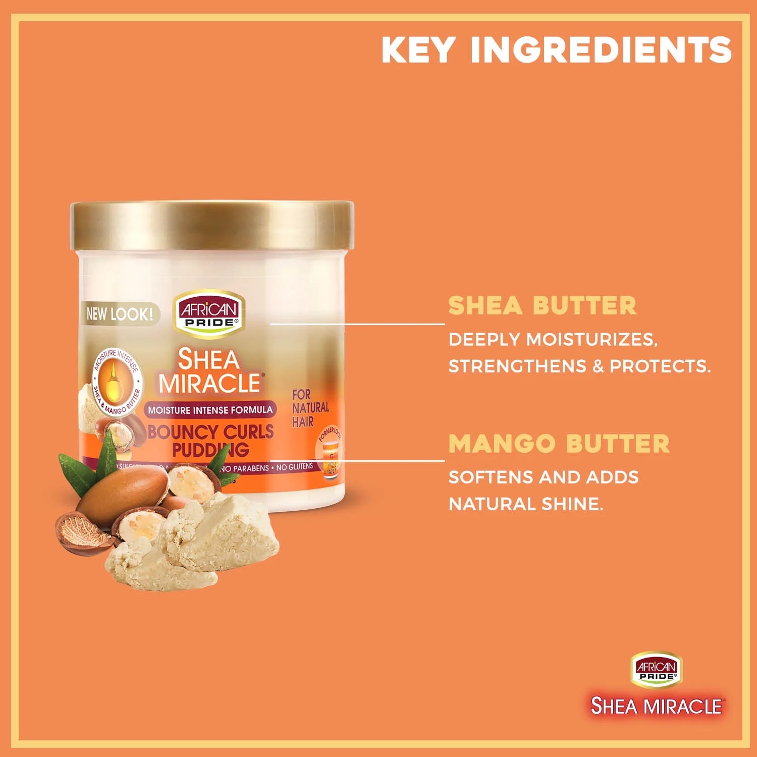 (2 Pack)  Shea Butter Miracle Bouncy Curls Pudding 15 Oz. Jar, Curly Hair, Moisturizing