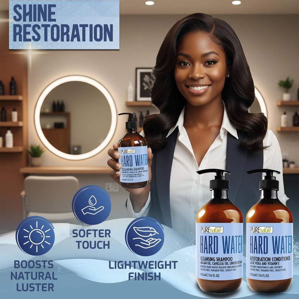 Hard Water Shampoo and Conditioner Set 16 Fl Oz Set of 2 Sulfate Free and Paraben Free Chelating Action Moisturizing Professional Formula for Women and Men Hydrating Swim Safe Formula