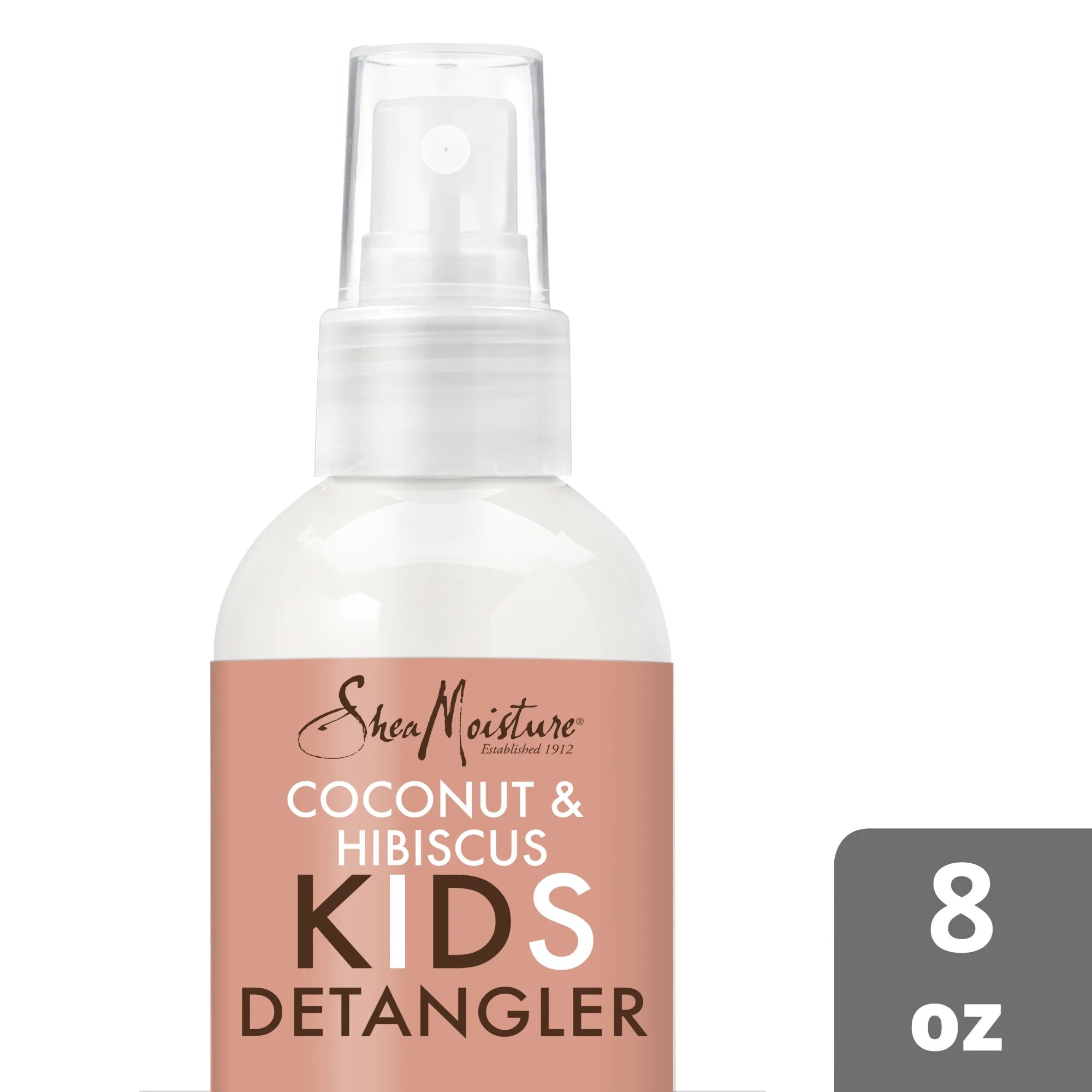 Shea Moisture Kids Extra Moisturizing Leave-In Conditioner Detangler Frizz Control Curly Hair Coconut & Hibiscus, 8 Oz Spray Bottle