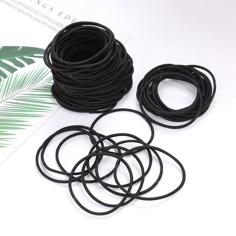 100/200Pcs Colorful Elastic Hair Band Rope Scrunchie Set Headband Leagues Tie Colet for Women Girl Hairstyle Fashion Accessories
